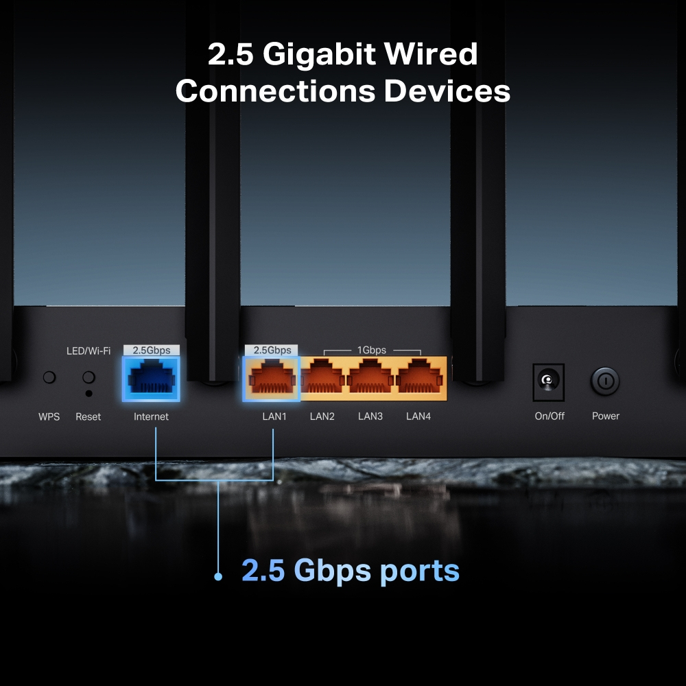 Wireless Wi-Fi 7 Router Be400 Archer Be6500 Dual Band Black