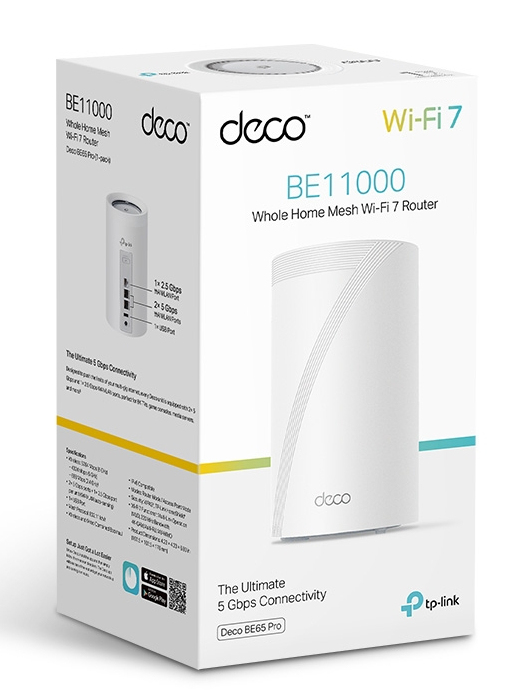 Deco Be65 Pro - Whole Home Wi-Fi 7 Mesh System Be9300 - 1 Pack
