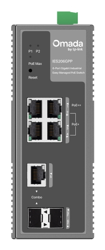 Switch Omada Ies206gpp 6-port Gigabit Industrial Easy Managed With 3-port Poe+ And 1-port Poe++