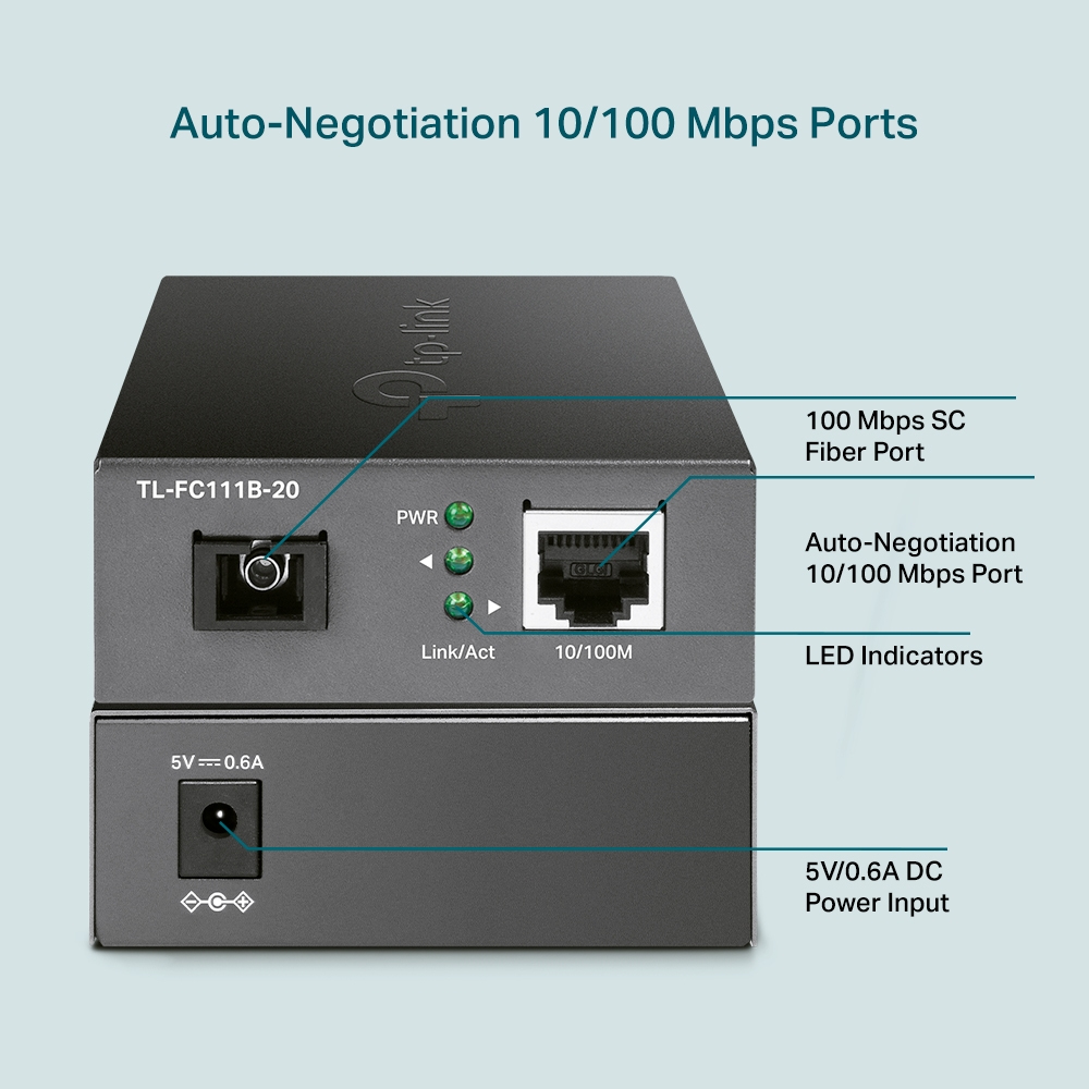 Tl-fc111b-20 10/100 Mbps Wdm Media Converter