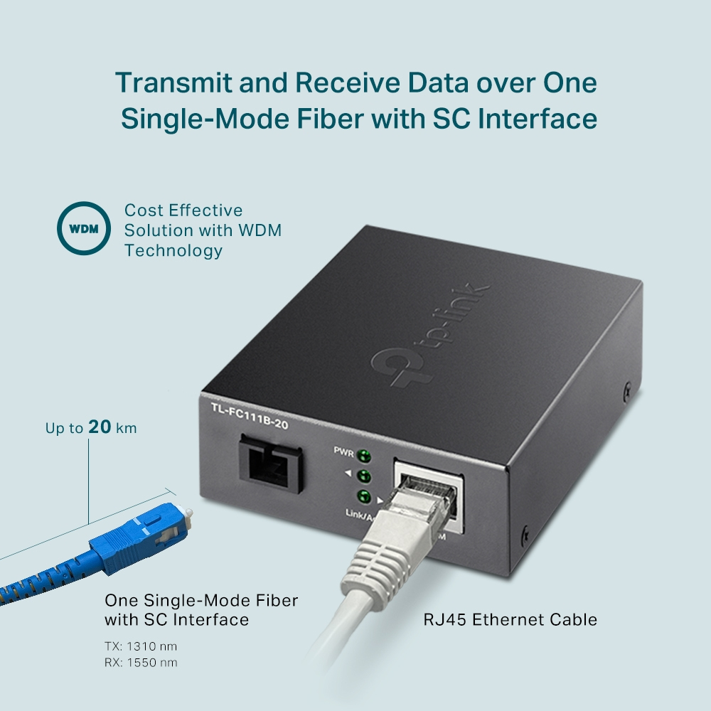 Tl-fc111b-20 10/100 Mbps Wdm Media Converter
