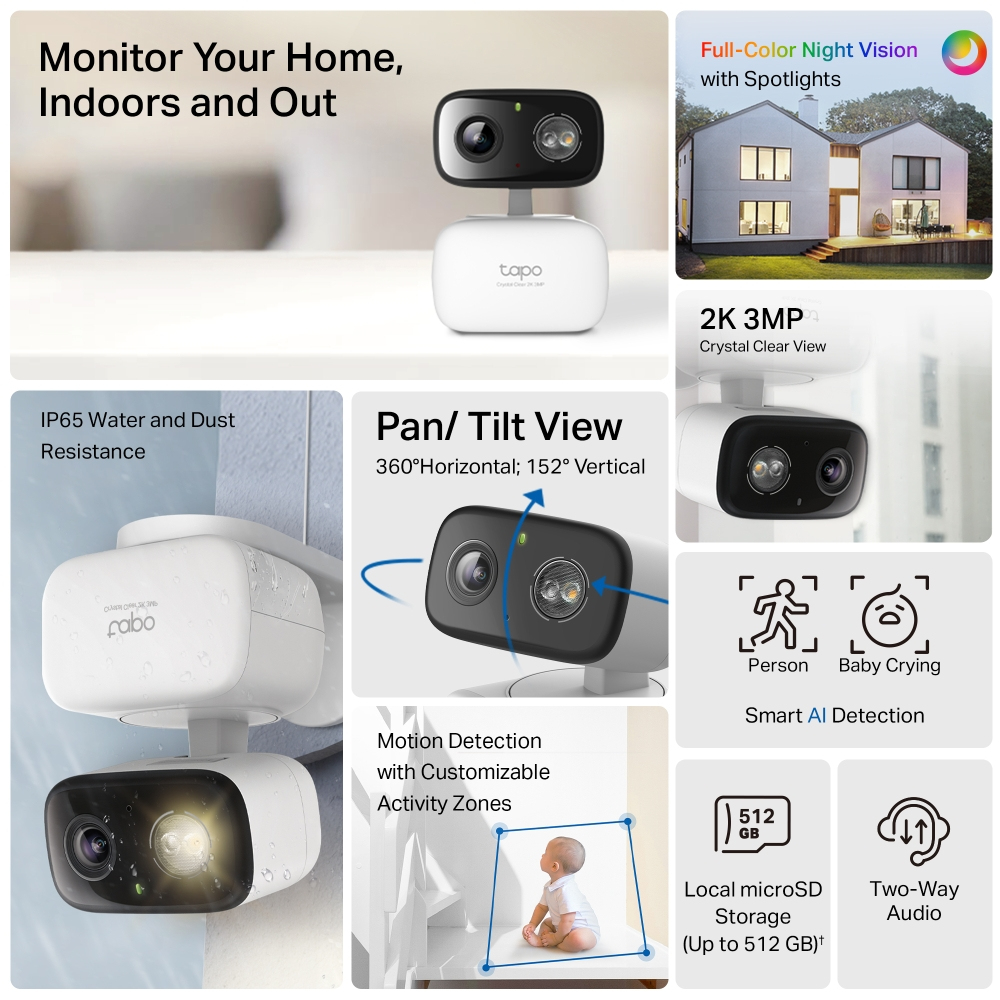 Wi-Fi Camera Indoor/outdoor Home Security Tapo C216