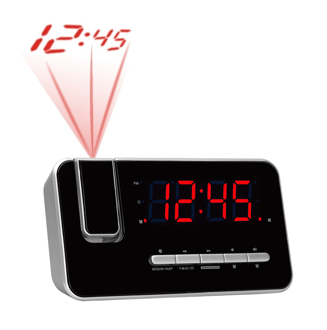 Crp-618 Clock Radio Pll Fm Clockradio With Dual Alarm 180 Degrees Projection Of Clock
