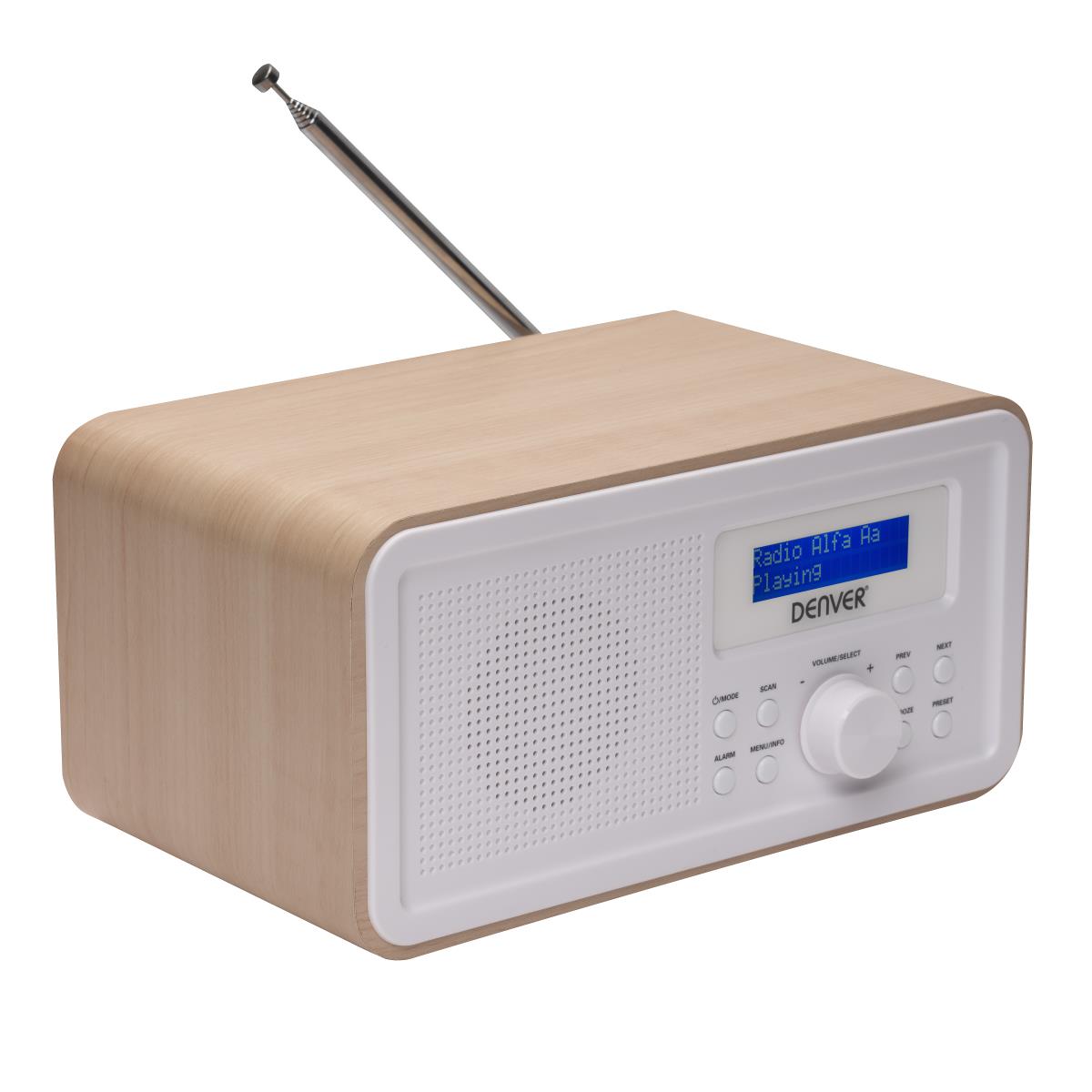 Dab-30 Dab+ And Pll Fm Radio With Clock And Alarm Function Light Wood