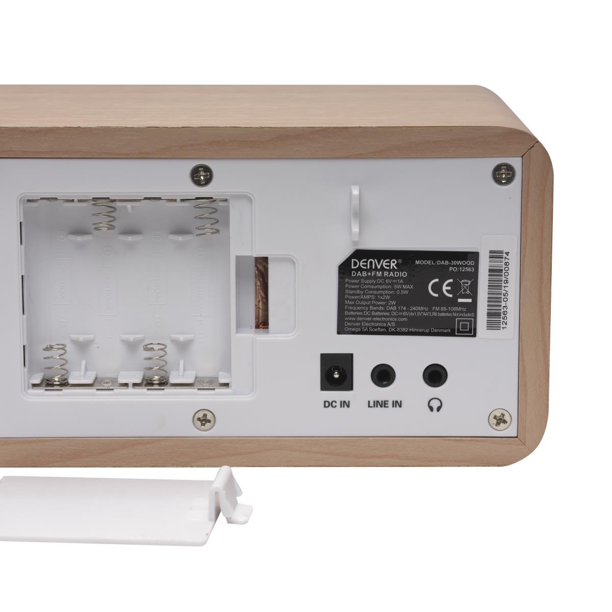 Dab-30 Dab+ And Pll Fm Radio With Clock And Alarm Function Light Wood