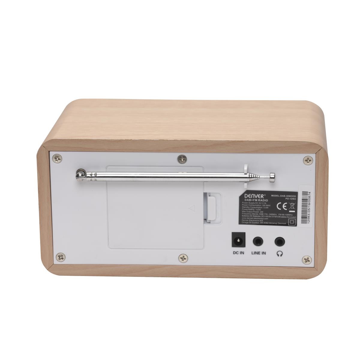Dab-30 Dab+ And Pll Fm Radio With Clock And Alarm Function Light Wood