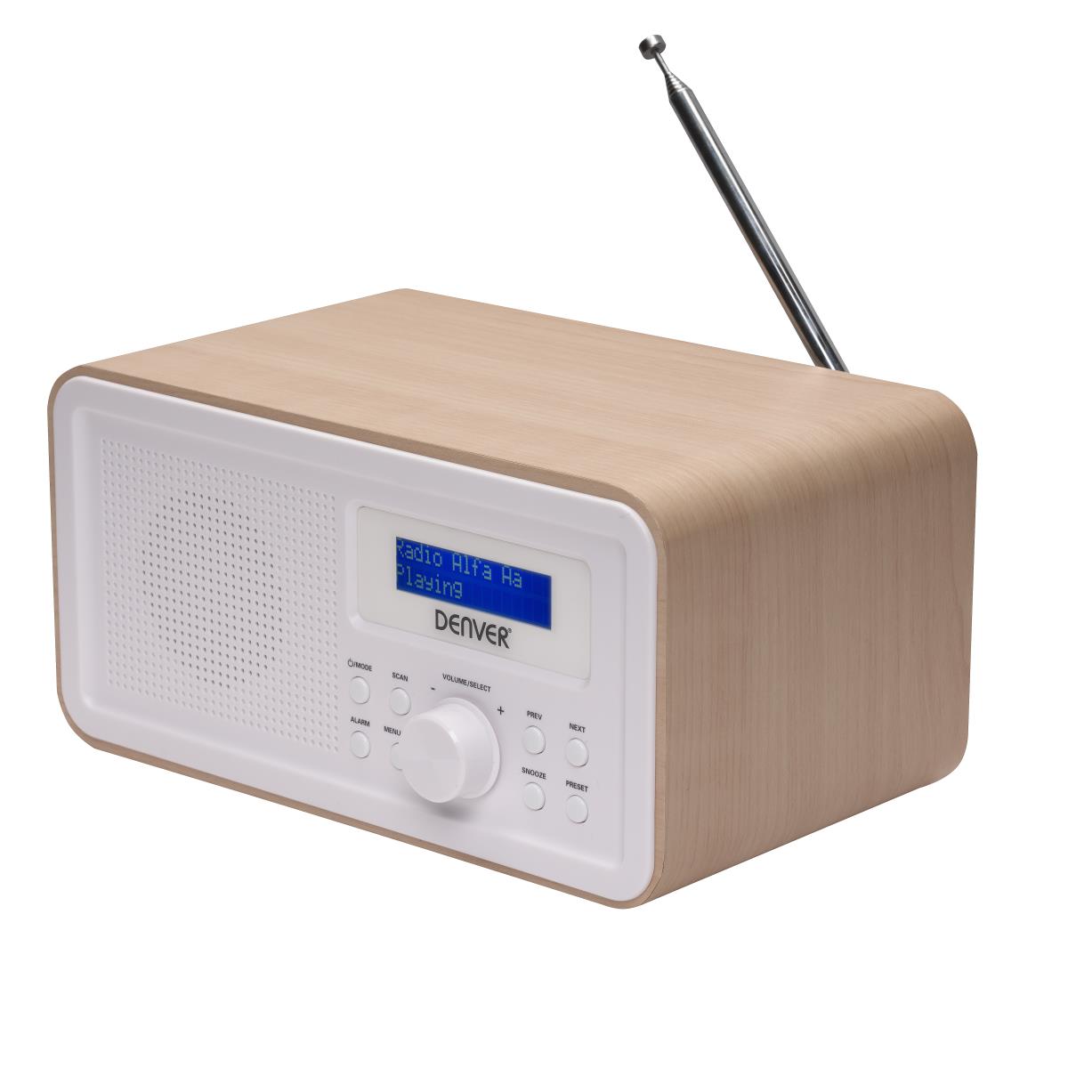 Dab-30 Dab+ And Pll Fm Radio With Clock And Alarm Function Light Wood