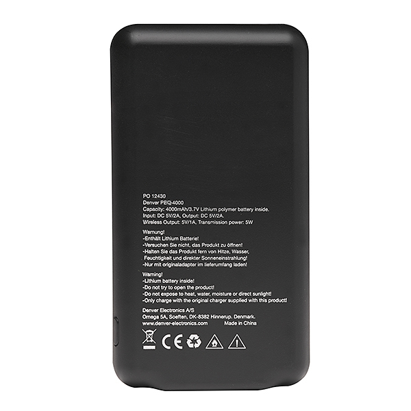 Pbq-4000 - Powerbank - 4000mah - Silicon With Qi Charging And Suction Cup