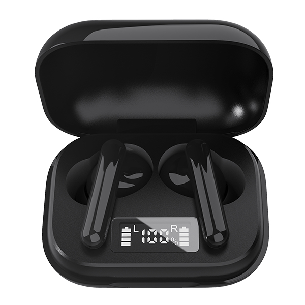 Earbuds - Twe-38 - Wireless Bluetooth - 10m - Black With Charging Case And Handsfree Function
