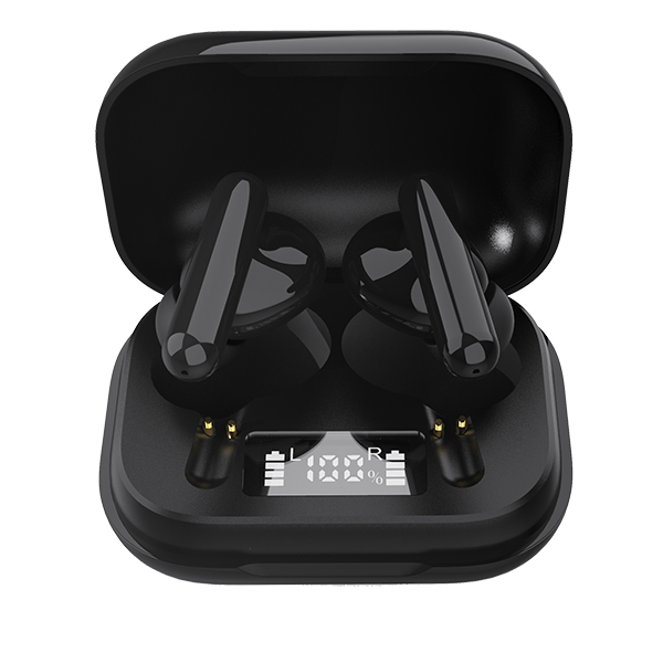 Earbuds - Twe-38 - Wireless Bluetooth - 10m - Black With Charging Case And Handsfree Function