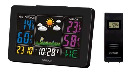 Weather Station Ws-540 Colorful  With Radio Controlled Clock Function And Indoor/outdoor Measurement Black