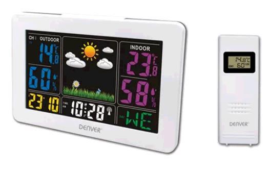 Weather Station Ws-540 Colorful  With Radio Controlled Clock Function And Indoor/outdoor Measurement White