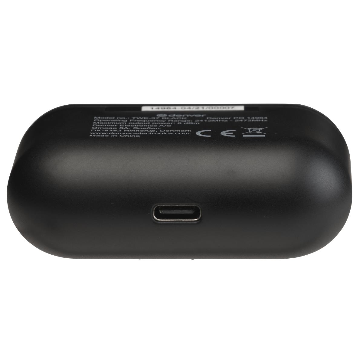 Earbuds - Twe-37 - Wireless Bluetooth - 10mm - Black With Charging Case And Handsfree Function