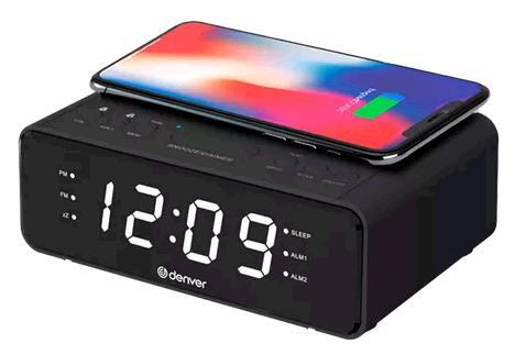 Crq-100 Fm Clock Radio With Qi Charging