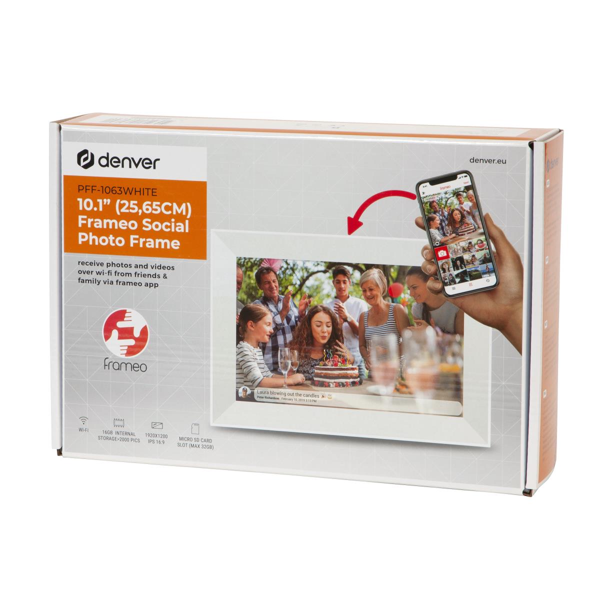 Digital Photo Frame Frameo Pff-1063  IPS White