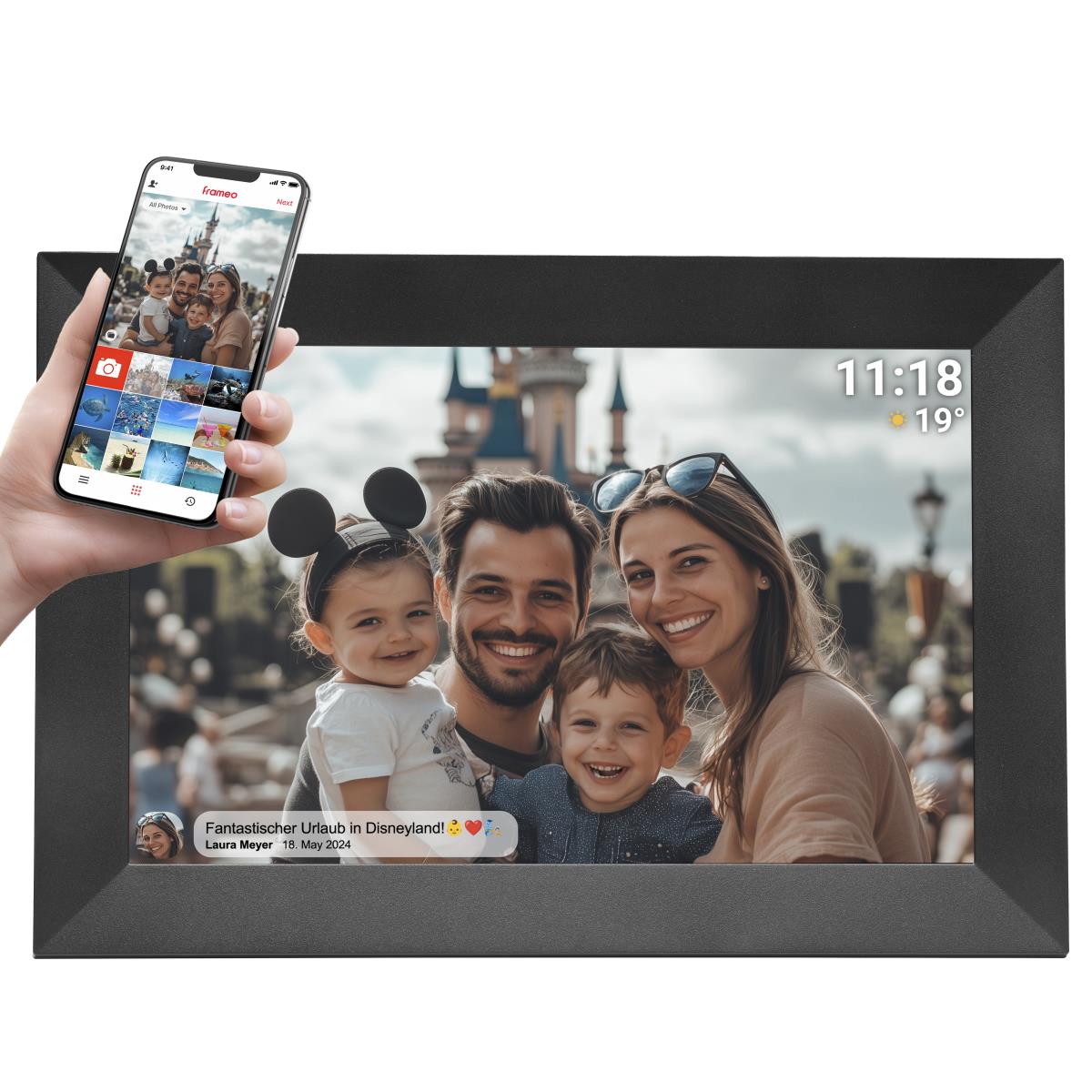 Digital Photo Frame Frameo Pff-1024 IPS Black