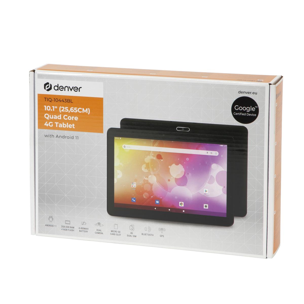 Tablet Tiq-10443 Black - 10in - Quad Core - 2GB Ram - 16GB SSD - Android 11