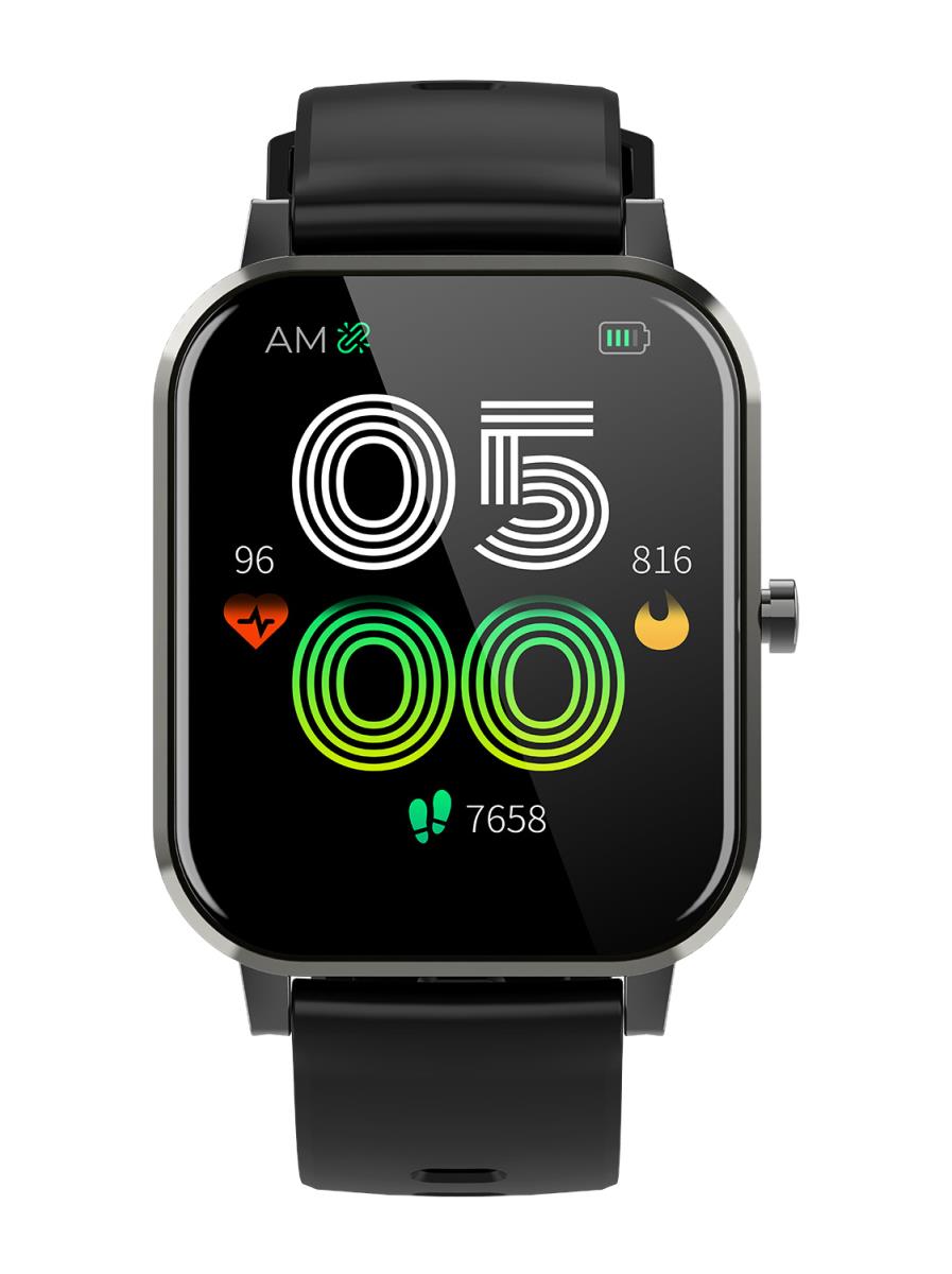 Smartwatch Sw-181 Bluetooth Smartwatch With Heart Rate Sensor, Blood Pressure And Blood Oxygen Monitor Ip67 Dust And Waterproof Black