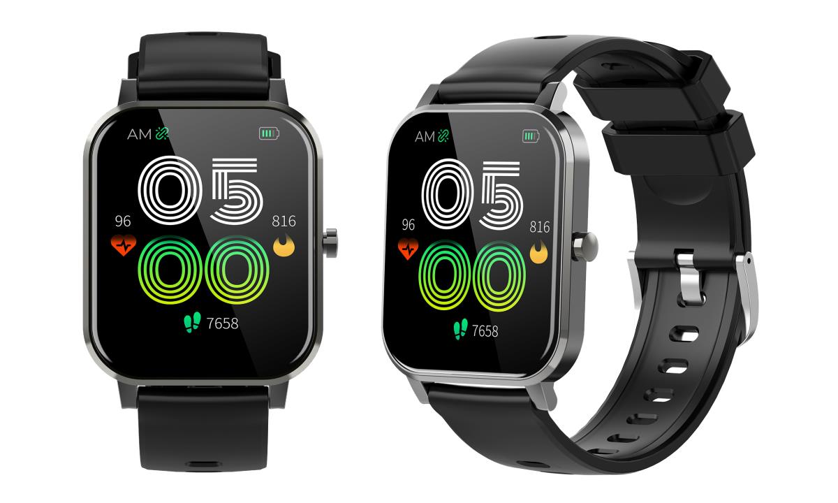Smartwatch Sw-181 Bluetooth Smartwatch With Heart Rate Sensor, Blood Pressure And Blood Oxygen Monitor Ip67 Dust And Waterproof Black