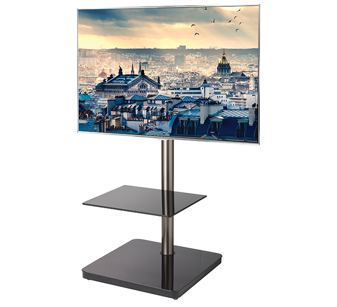 Flat Screen Tv Stand With Square Base Max Weight 30kg - Black