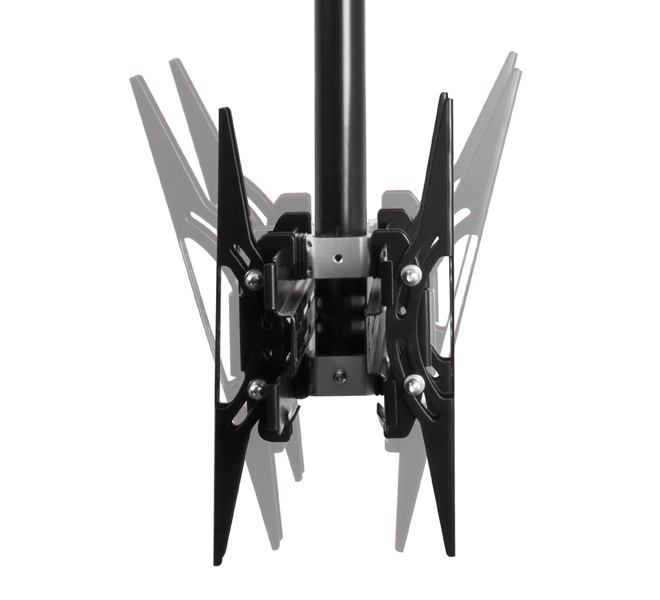 Back To Back Flat Screen Ceiling Mount With Tilt Designed For Screens Up To 50&rdquo; Crome Ceiling