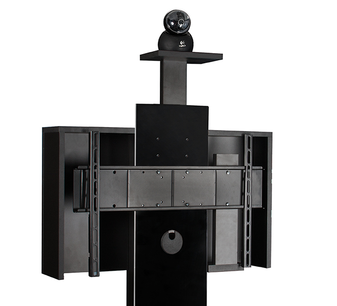 Tv Video Conferencing Trolley For Screens 50&quot Max Weight 40kg - Black
