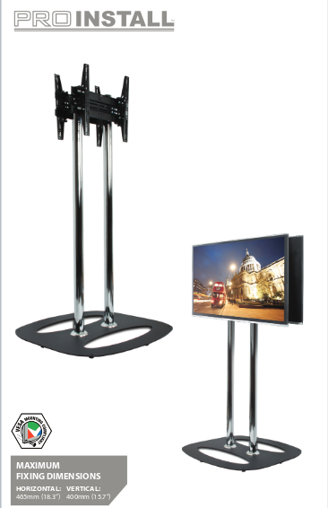 Back-to-back Flat Screen Floor Stand - 1.5m