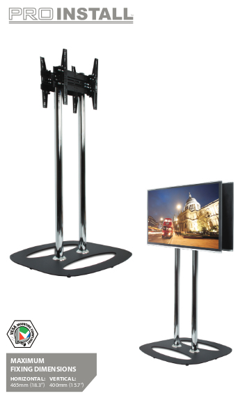 Back-to-back Flat Screen Floor Stand - 2.0m