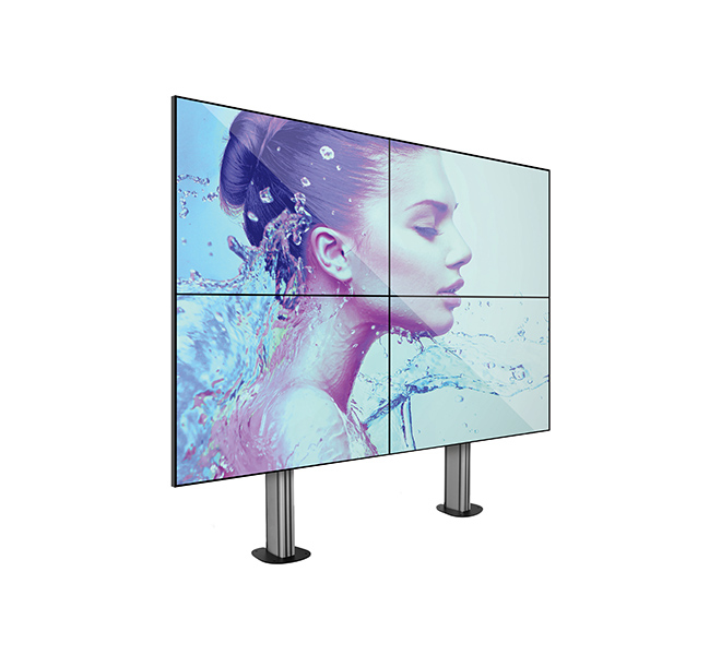 Monitor Mount - Wall - With Micro-adjustment - Universal 2 X 2 - Black / Silver Columns