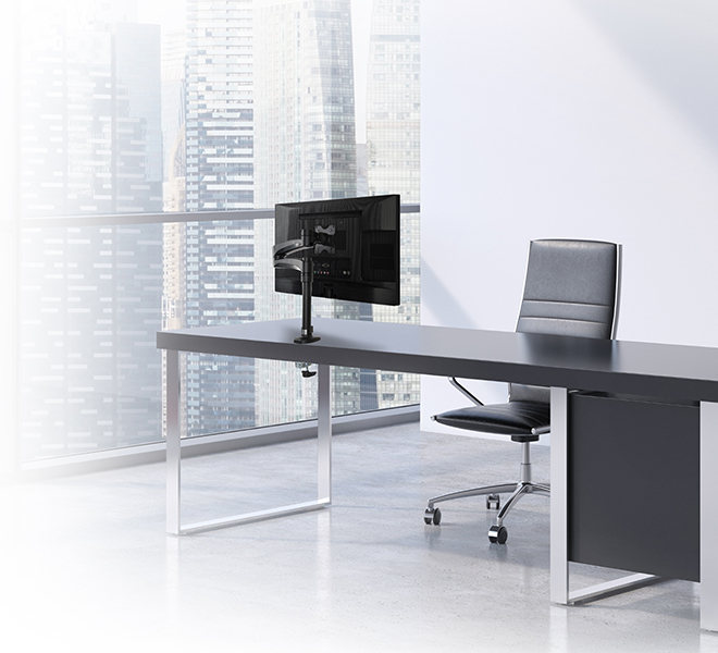 LCD Desk Mount W/double Arm Black