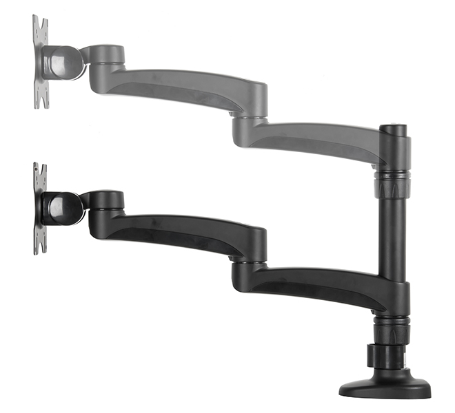 LCD Desk Mount W/double Arm Black