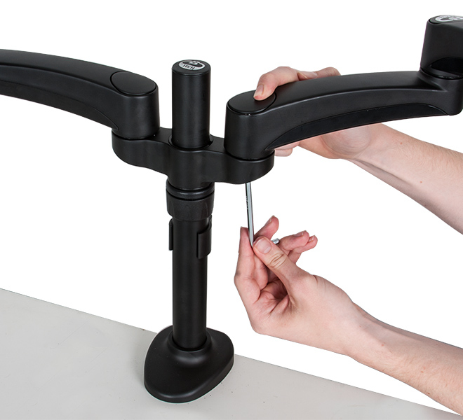Twin Screen LCD Desk Mount Double Arms Black