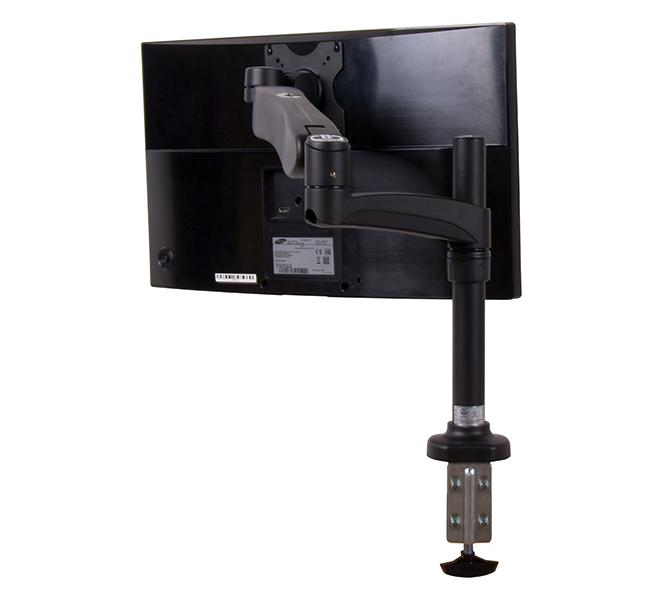 Full Motion Desk Mount Double Arm  Graphite Black