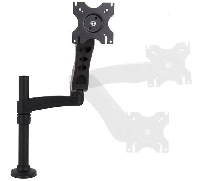 Full Motion Desk Mount Double Arm  Graphite Black