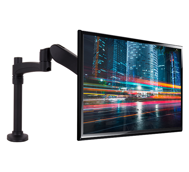Full Motion Desk Mount Double Arm  Graphite Black