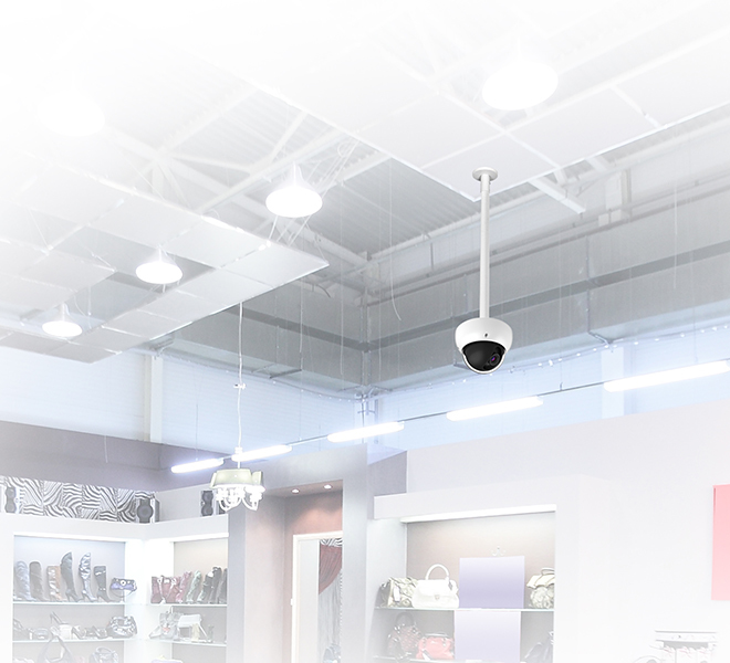 System V - Fixed Ceiling Mount For i38mm Poles , White