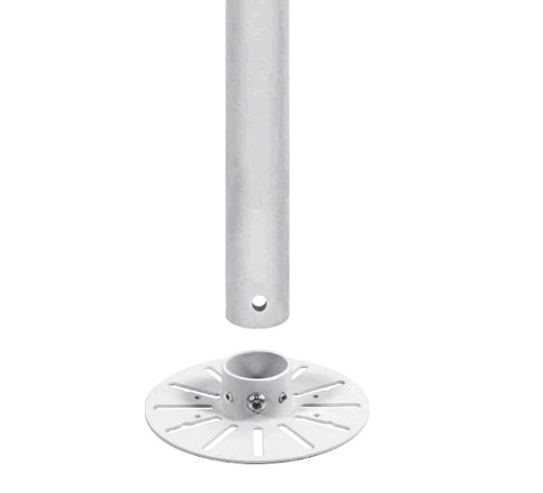 System V - i38mm Pole - 1m , White