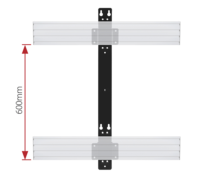 Monitor Mount - Twin Rail Mounting Bracket For Bt8390 - 19mm