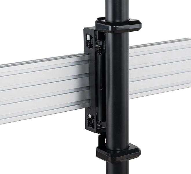 Monitor Mount - System X - Adjustable Height And Depth Rail Mounting Bracket