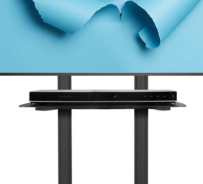 Large Universal Flat Screen Trolley / Floor Stand (vesa 600 X 400) - 1.6m 50mm Poles