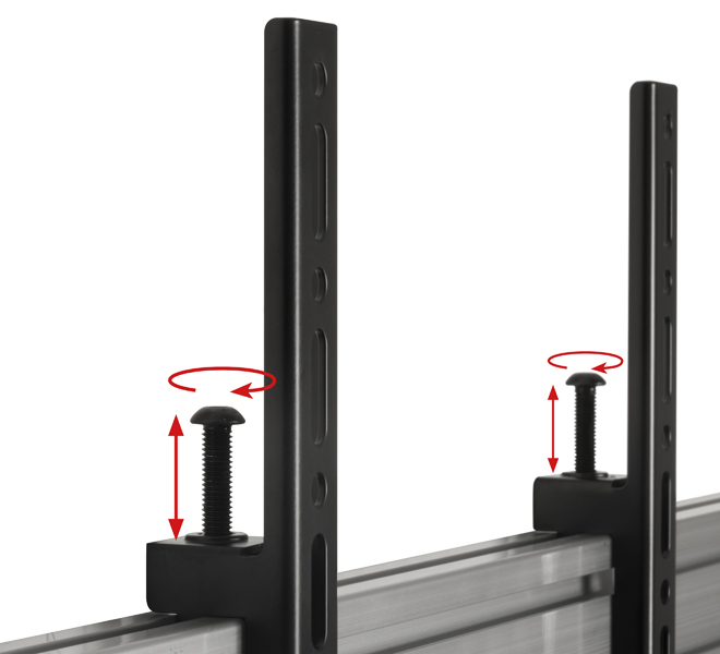 Universal Twin Screen Vc Trolley, Includes Vc Shelf, 39in - 46in, 40kg, 1318mm, Black
