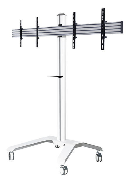 Universal Twin Screen Vc Trolley (vesa 400), White