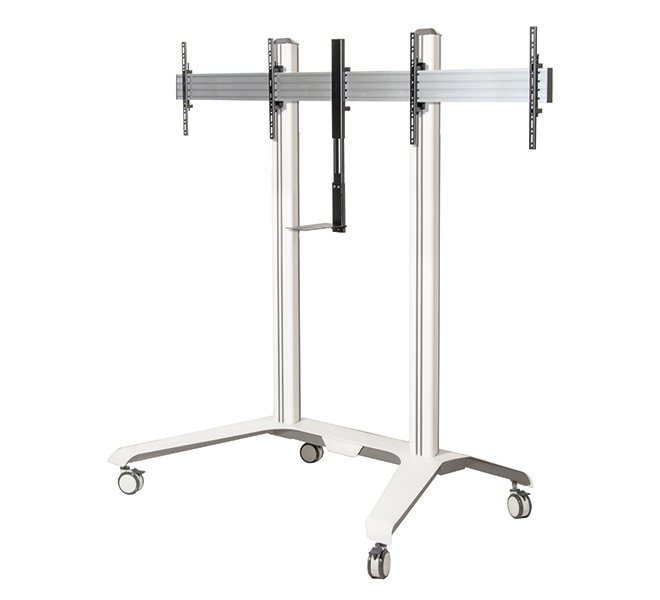 Universal Twin Screen Vc Trolley (vesa 600 X 400), White