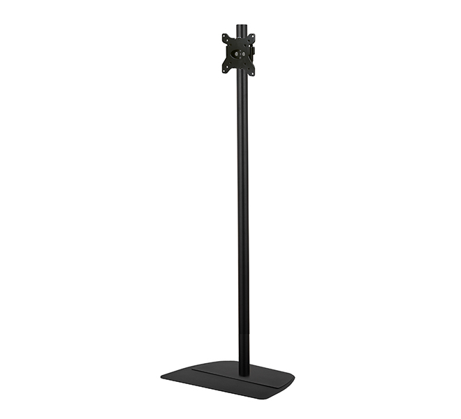 Monitor Mount - Small Flat Screen Single Pole Floor Stand - Black