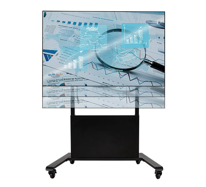 Motorised Height Adjustable Flat Screen Trolley - For Screens Up To 86in