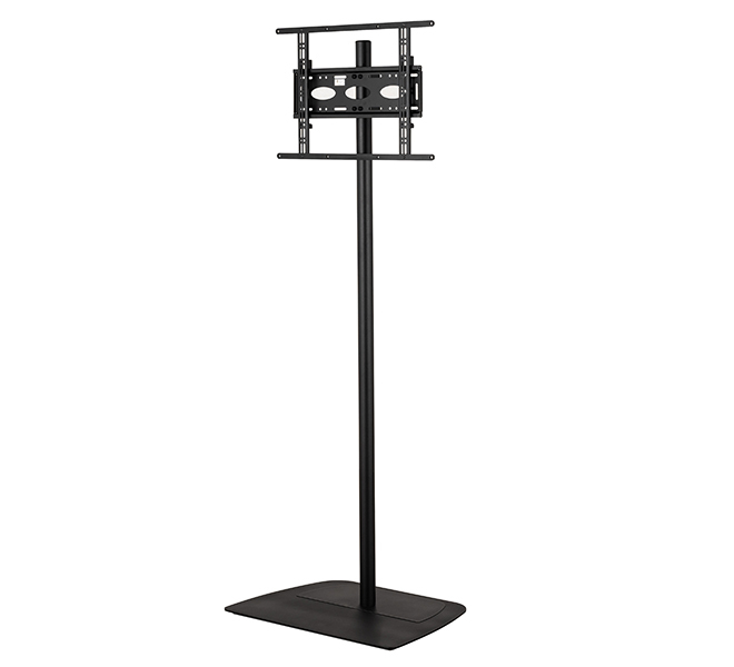 Monitor Mount - Large Flat Screen Single Pole Floor Stand - 1 Monitor - 55in - Black