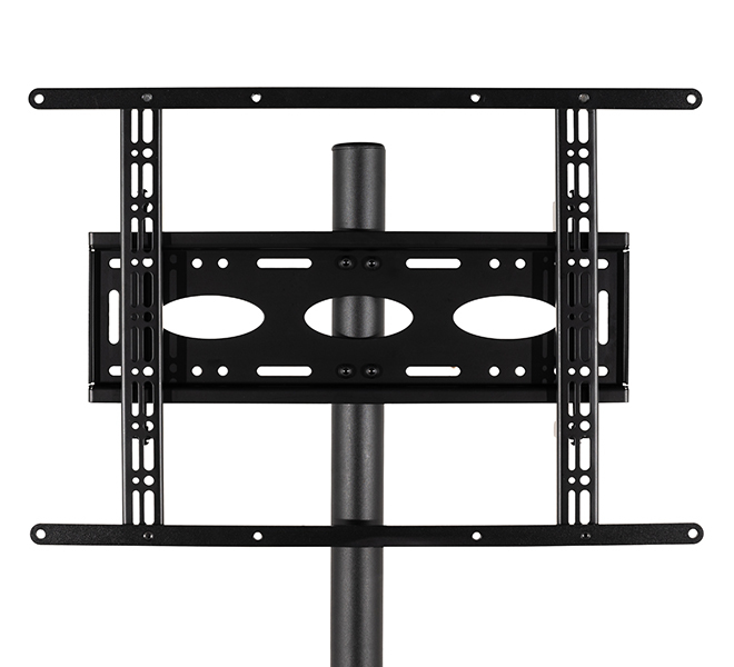 Monitor Mount - Large Flat Screen Single Pole Floor Stand - 1 Monitor - 55in - Black