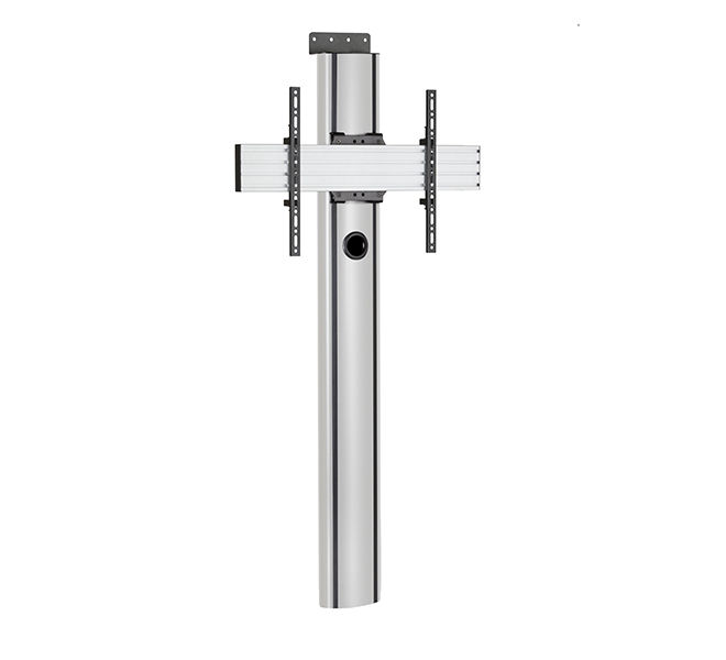 Premium Floor-to-wall Single Screen Uc Stand (vesa 600 X 400) - 1.4m , Black & Silver