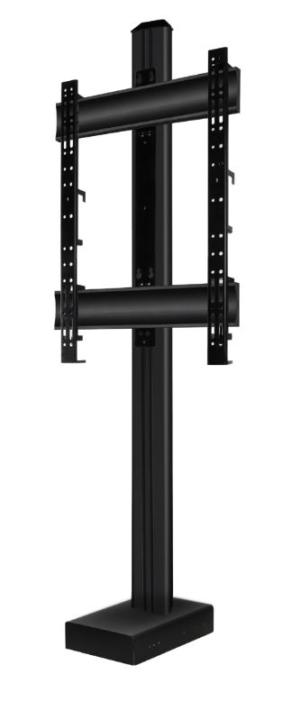 Monitor Mount - Bolt-down Column Mounted Digital Signage Stand With Retractable Base - 1 Monitor - 86in - Black