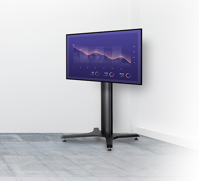 Monitor Mount - Premium Freestanding Single Screen Uc Stand - 1- Monitor - 39-75in - 1.4m - Black